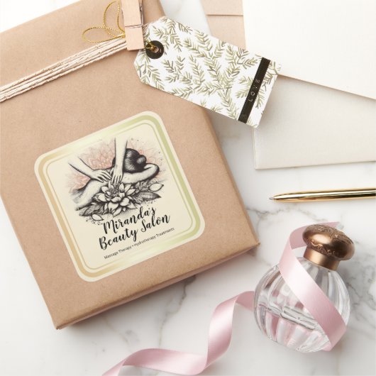 Massagetherapie Healing Hands Energy Spa Wellness Vierkante Sticker (Geschenken)