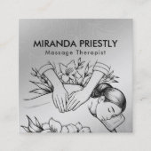 Massagetherapie Healing Hands Energy Spa Wellness Vierkante Visitekaartje (Voorkant)