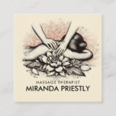 Massagetherapie Healing Hands Energy Spa Wellness Vierkante Visitekaartje (Voorkant)