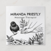Massagetherapie Healing Hands Energy Spa Wellness Vierkante Visitekaartje (Voorkant)