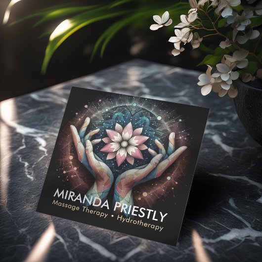 Massagetherapie Healing Hands Energy Spa Wellness Vierkante Visitekaartje