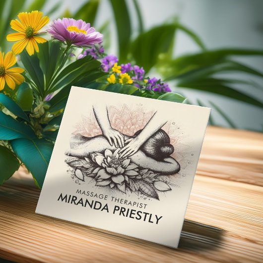Massagetherapie Healing Hands Energy Spa Wellness Vierkante Visitekaartje