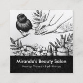 Massagetherapie Healing Hands Energy Spa Wellness Vierkante Visitekaartje (Voorkant)