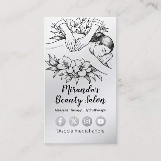 Massagetherapie Healing Hands Energy Spa Wellness Visitekaartje (Voorkant)