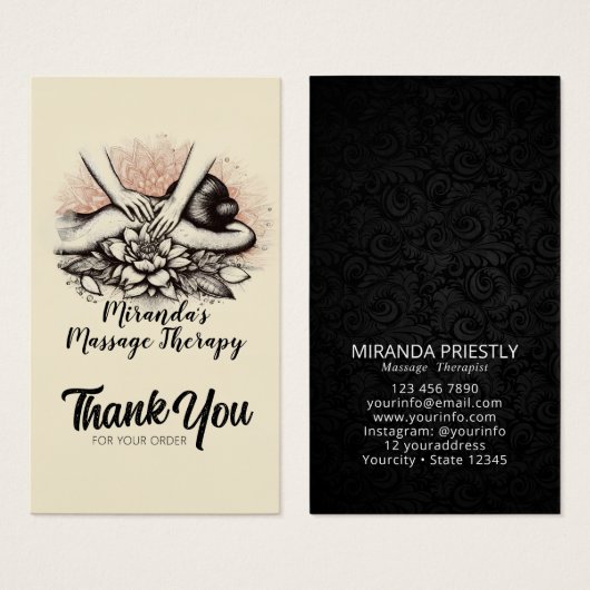 Massagetherapie Healing Hands Energy Spa Wellness Visitekaartje (Voorkant /achterkant)