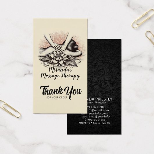 Massagetherapie Healing Hands Energy Spa Wellness Visitekaartje (Kantoor)