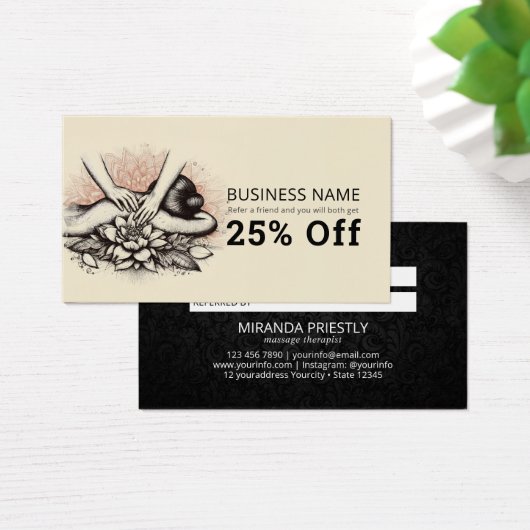 Massagetherapie Healing Hands Energy Spa Wellness Visitekaartje (Bureau)