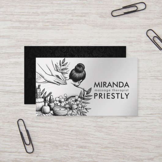Massagetherapie Healing Hands Energy Spa Wellness Visitekaartje (Voorkant / Achterkant in situ)