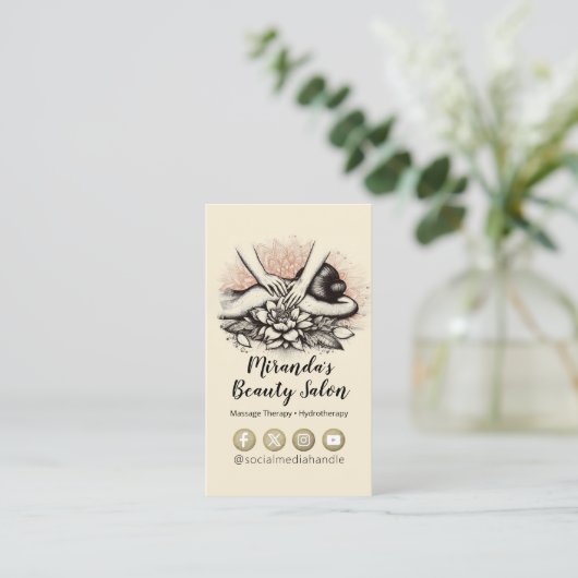 Massagetherapie Healing Hands Energy Spa Wellness Visitekaartje (Staand voorkant)