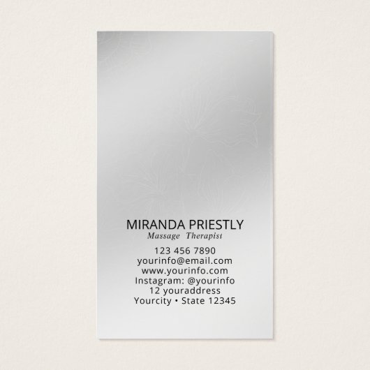 Massagetherapie Healing Hands Energy Spa Wellness Visitekaartje (Achterkant)