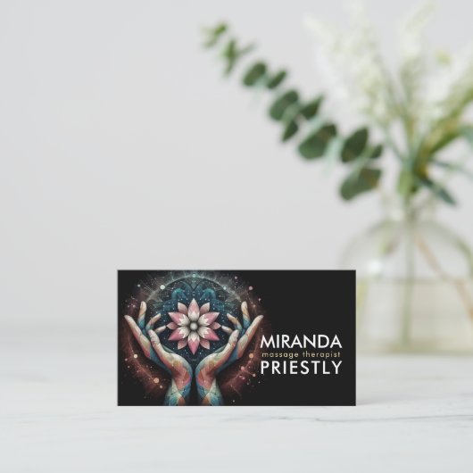 Massagetherapie Healing Hands Energy Spa Wellness Visitekaartje (Staand voorkant)