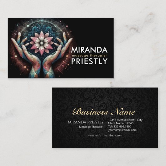 Massagetherapie Healing Hands Energy Spa Wellness Visitekaartje (Voorkant / Achterkant)