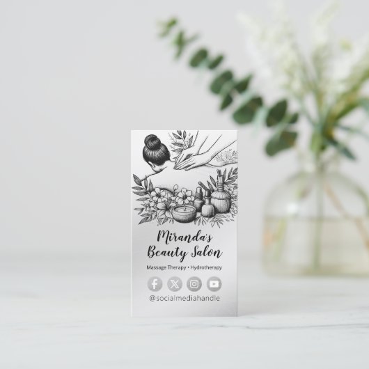 Massagetherapie Healing Hands Energy Spa Wellness Visitekaartje (Staand voorkant)