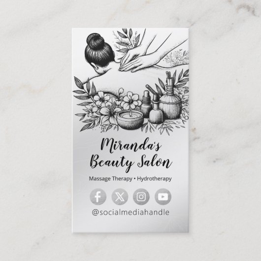 Massagetherapie Healing Hands Energy Spa Wellness Visitekaartje (Voorkant)