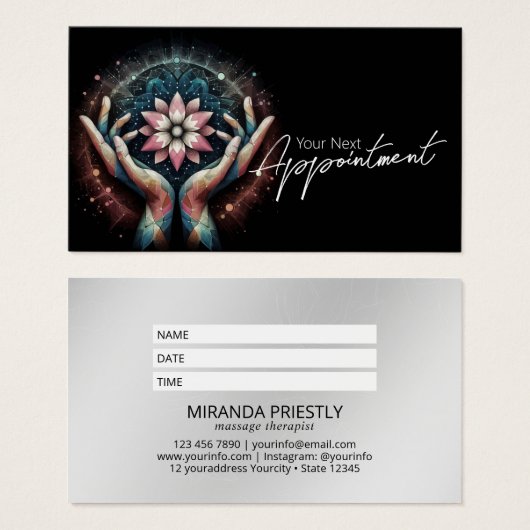Massagetherapie Healing Hands Energy Spa Wellness Visitekaartje (Voorkant /achterkant)