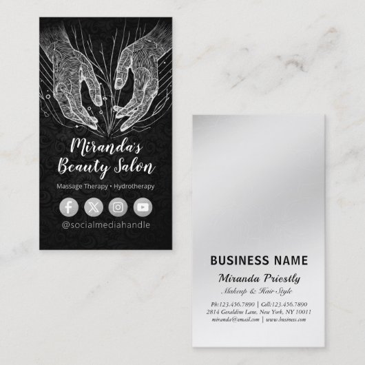 Massagetherapie Healing Hands Energy Spa Wellness Visitekaartje (Voorkant / Achterkant)