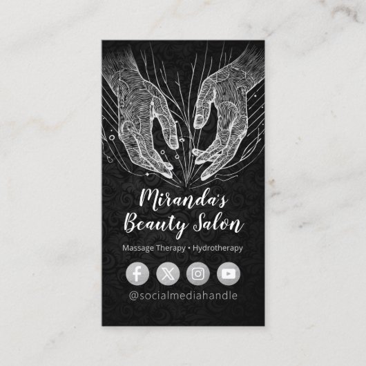 Massagetherapie Healing Hands Energy Spa Wellness Visitekaartje (Voorkant)