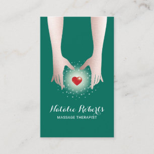 Massagetherapie Healing Hands & Heart Blauwgroen Visitekaartje
