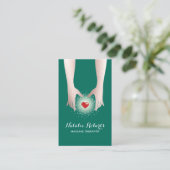 Massagetherapie Healing Hands & Heart Blauwgroen Visitekaartje (Staand voorkant)