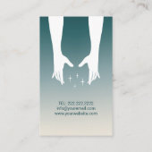 Massagetherapie Healing Hands Spa Blauwgroen Ombre Visitekaartje (Achterkant)