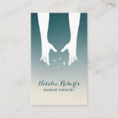 Massagetherapie Healing Hands Spa Blauwgroen Ombre Visitekaartje (Voorkant)