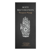 Massagetherapie Henna Lotus Tattoo Hand 4 Reclamekaart (Voorkant)