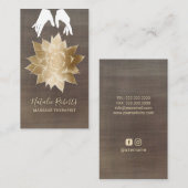 Massagetherapie -  - herstellende handen - goudven visitekaartje (Voorkant / Achterkant)