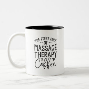Massagetherapie is koffie tweekleurige koffiemok