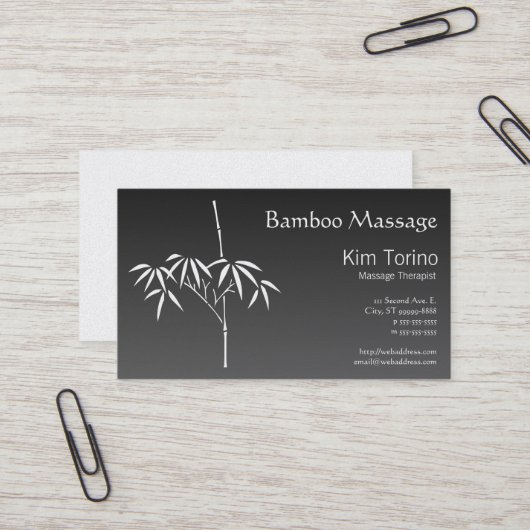 Massagetherapie Japanse bamboe gradiënt Visitekaartje (Voorkant / Achterkant in situ)