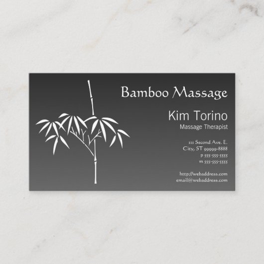 Massagetherapie Japanse bamboe gradiënt Visitekaartje (Voorkant)
