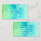 Massagetherapie Kalme Groene Waterverf Wassen Visitekaartje (Voorkant / Achterkant)