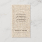 Massagetherapie Kassy Flower & Burlap Healing Spa Visitekaartje (Achterkant)