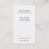 Massagetherapie Logo Henna Dragonfly Tattoo Hand Visitekaartje (Achterkant)