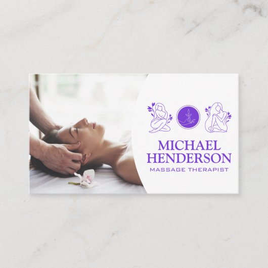 Massagetherapie | Logo voor de gezondheid van scho Visitekaartje (Voorkant)