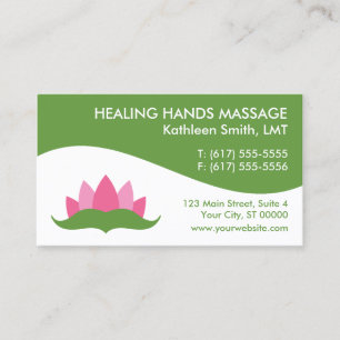 Massagetherapie Lotus Flower Visitekaartjes