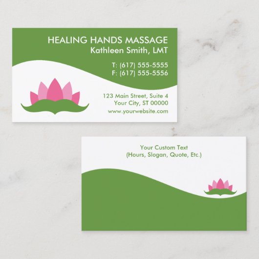 Massagetherapie Lotus Flower Visitekaartjes (Voorkant / Achterkant)