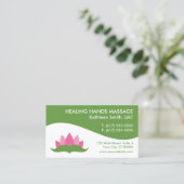 Massagetherapie Lotus Flower Visitekaartjes (Staand voorkant)