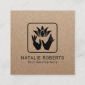 Massagetherapie Lotus Healing Handen Kraft Vierkante Visitekaartje (Voorkant)