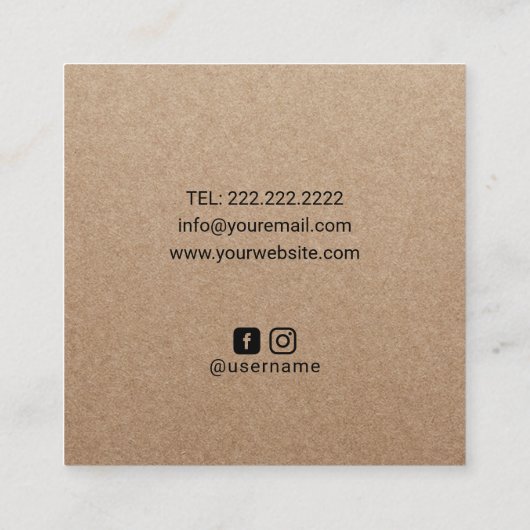 Massagetherapie Lotus Healing Handen  Kraft Vierkante Visitekaartje (Achterkant)