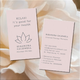 Massagetherapie Lotus Logo Blush Pink Visitekaartje