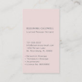 Massagetherapie Lotus Logo Blush Pink Visitekaartje (Achterkant)