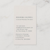 Massagetherapie Lotus Logo Charcoal Gray Eggshell Visitekaartje (Achterkant)