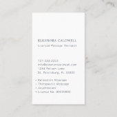 Massagetherapie Lotus Logo Charcoal Gray op White Visitekaartje (Achterkant)