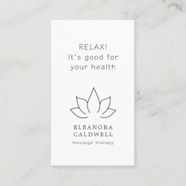 Massagetherapie Lotus Logo Charcoal Gray op White Visitekaartje