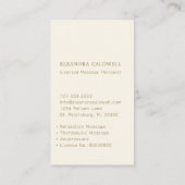 Massagetherapie Lotus Logo Gold op Cream Visitekaartje (Achterkant)