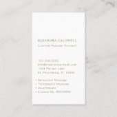 Massagetherapie Lotus Logo Gold op wit Visitekaartje (Achterkant)