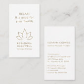 Massagetherapie Lotus Logo Gold op wit Visitekaartje (Voorkant / Achterkant)