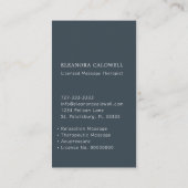 Massagetherapie Lotus Logo White op houtskool Visitekaartje (Achterkant)