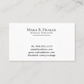 *~* Massagetherapie Massage Therapistische Waterve Visitekaartje (Achterkant)