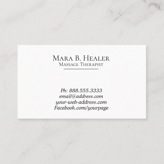 *~* Massagetherapie Massage Therapistische Waterve Visitekaartje (Achterkant)